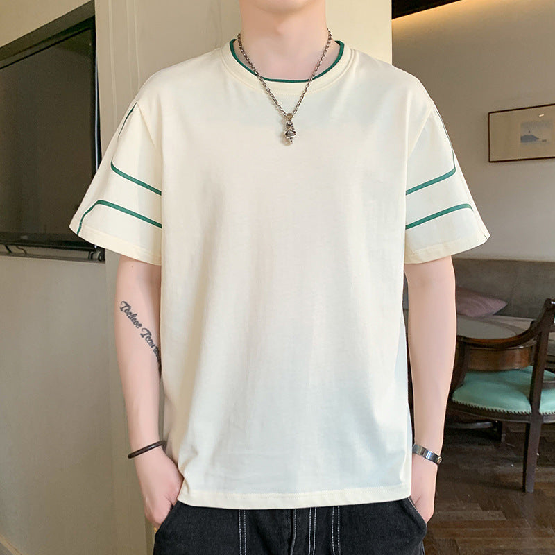 Herren Oversize-T-Shirt aus Baumwollmix mit Kontrastpaspelierung und Dropped-Shoulder Nord Taschen