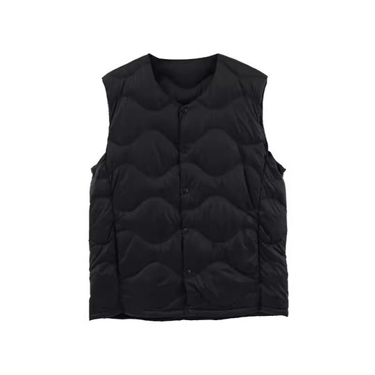 Damen Ärmellose Thermo‑Steppweste mit wellenförmiger Steppung und Druckknopfverschluss Nord Taschen