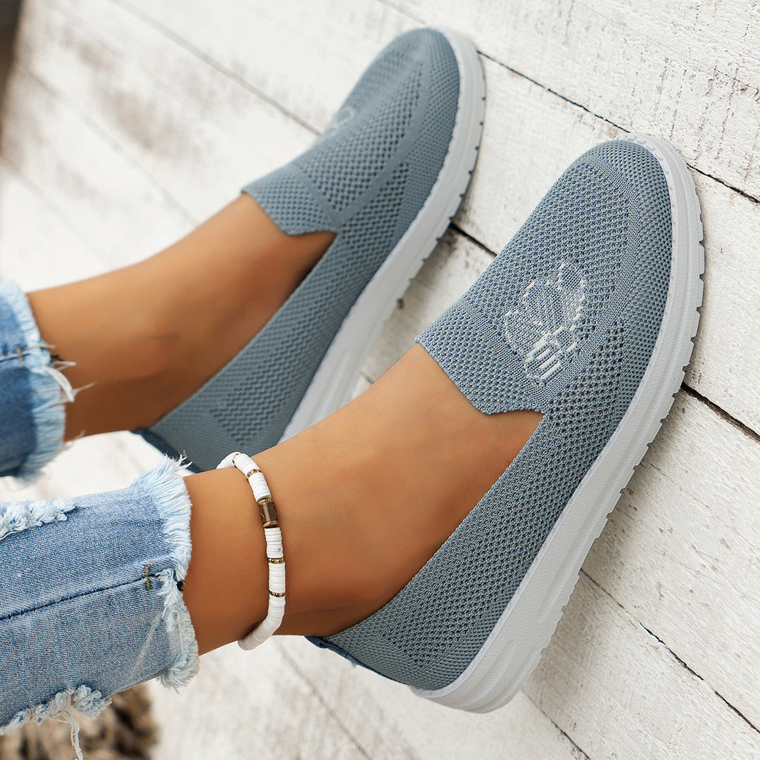 Damen luftige Slip-On Sneakers mit atmungsaktiver Struktur