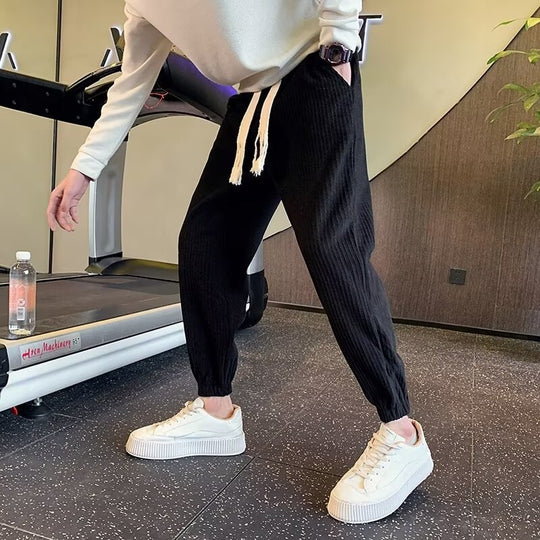 Herren Gerippte Relax-Jogginghose mit Tunnelzug, Eingrifftaschen und elastischen Saumabschlüssen Nord Taschen
