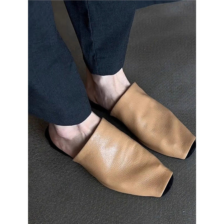 Damen Offene Mules aus weichem Leder