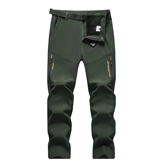 Herren Softshell-Outdoorhose mit integriertem Gürtel, knievorformten Verstärkungen und Reißverschlusstaschen Nord Taschen