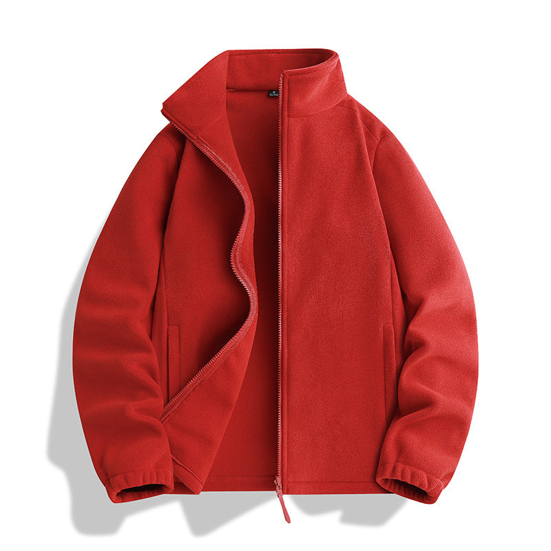 Unisex Fleecejacke mit Stehkragen, durchgehendem Reißverschluss und elastischen Bündchen Nord Taschen