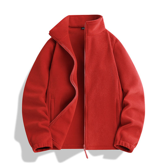 Unisex Fleecejacke mit Stehkragen, durchgehendem Reißverschluss und elastischen Bündchen Nord Taschen