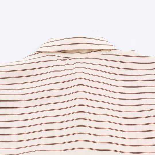 Damen Oversize-Hemdbluse mit Streifenmuster, verlängerten Manschetten und verdeckter Knopfleiste Nord Taschen