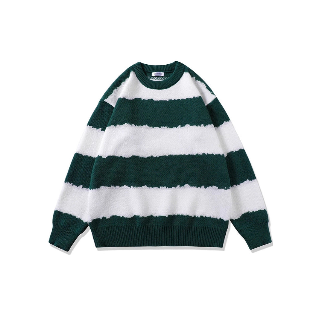 Damen Gemütlicher gestreifter Pullover Nord Taschen
