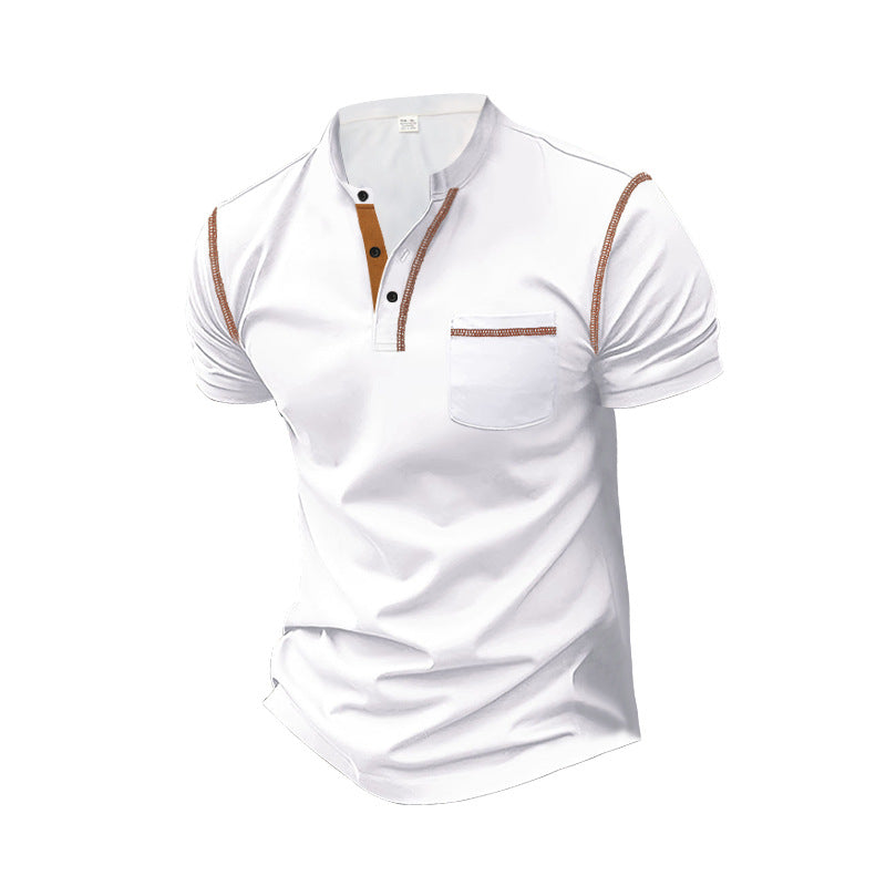 Herren shirt mit modernem Henley-Kragen und praktischen Brusttasche Nord Taschen