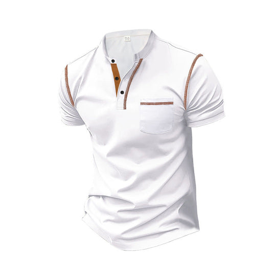 Herren shirt mit modernem Henley-Kragen und praktischen Brusttasche Nord Taschen