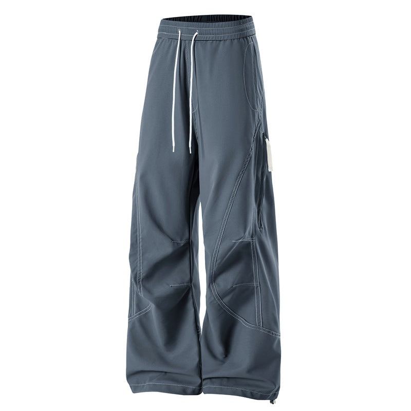 Herren Baggy Cargohose mit Elastikbund, Multifunktionstaschen und verstellbarem Saum Nord Taschen