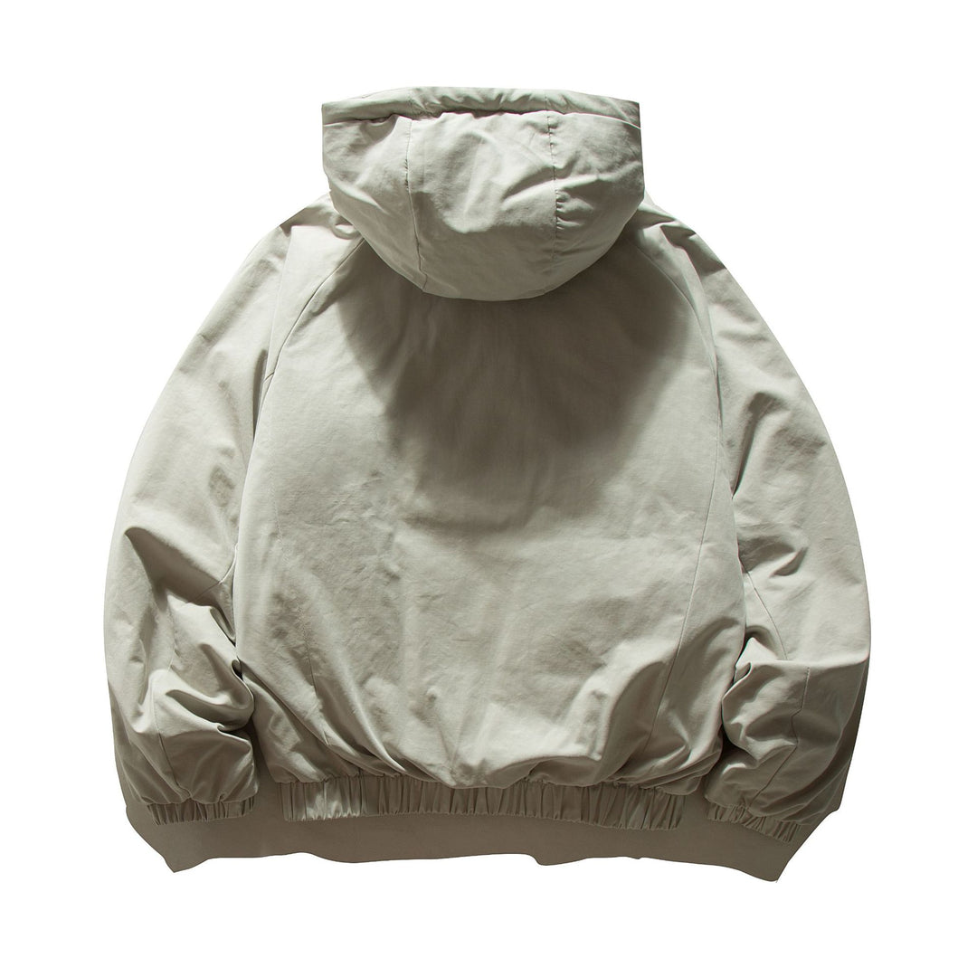 Unisex Oversized wattierte Kapuzenjacke mit elastischem Saum und verdeckten Taschen Nord Taschen