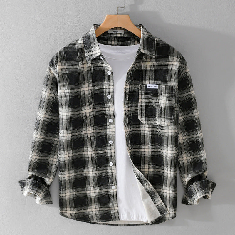 Herren Kariertes Flanellhemd im Overshirt‑Stil mit Brusttasche und Relaxed‑Fit Nord Taschen