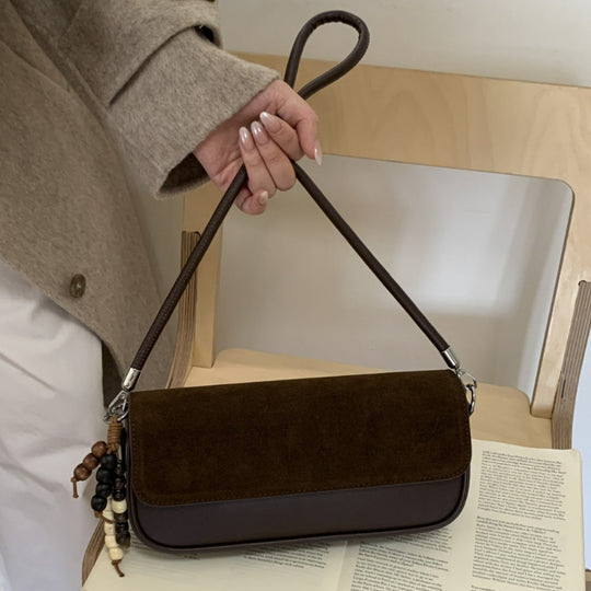 Damen Umhängetasche aus weichem Wildleder mit abnehmbarem Anhänger Nord Taschen