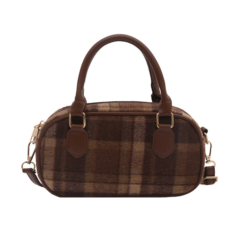 Damen modische Schultertasche im Karodesign Nord Taschen