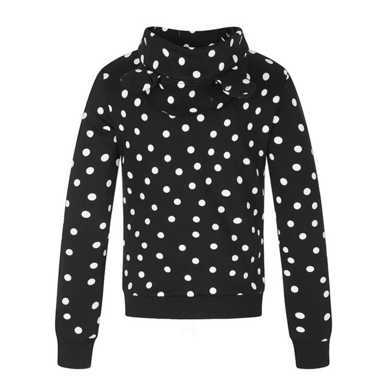Damen Figurnahe Kapuzen‑Sweatjacke mit Punktmuster, Metall-Frontreißverschluss und Kängurutaschen Nord Taschen
