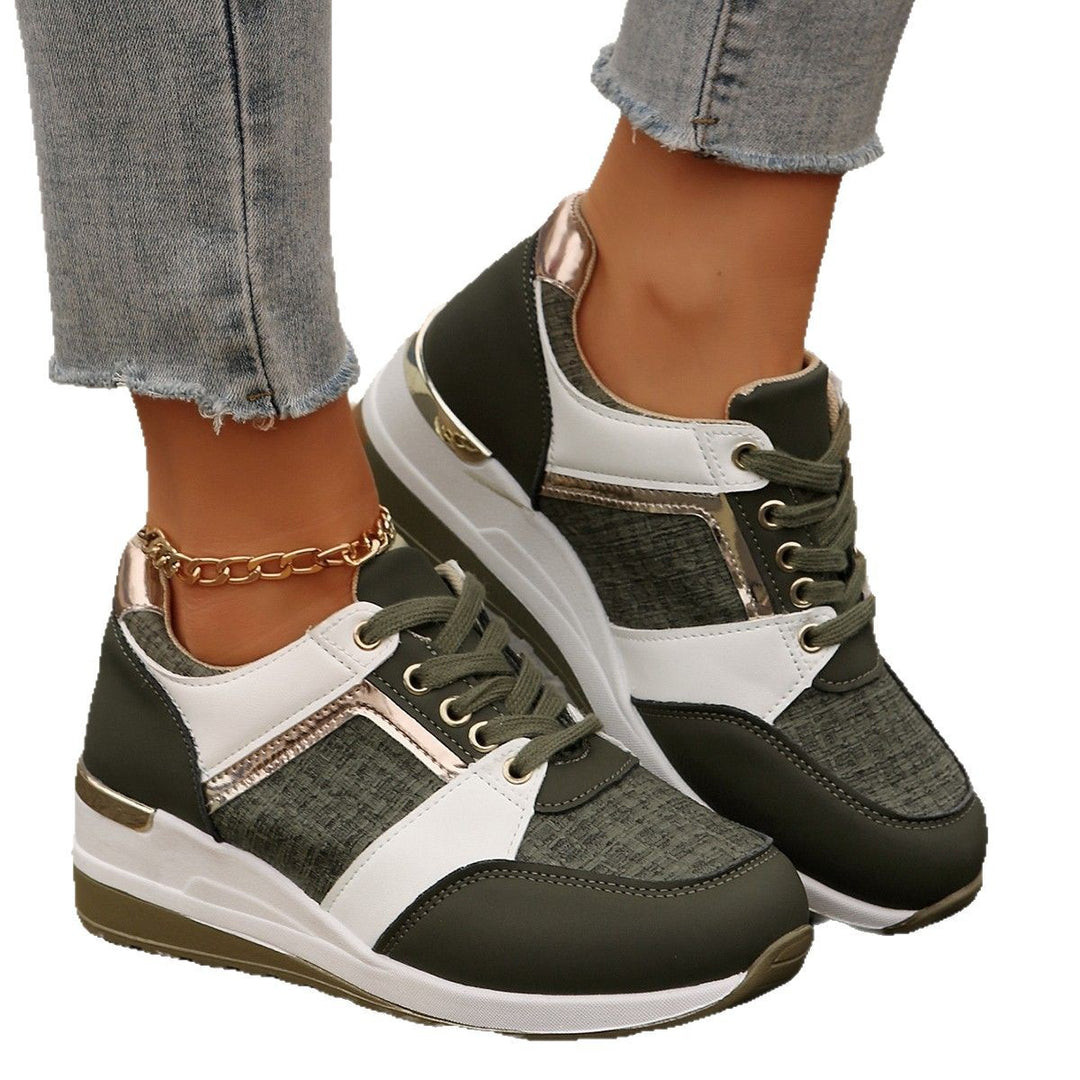 Damen  modische Plateau-Sneaker mit gepolstertem Memory-Fußbett und strukturierter Textil-Kombination Nord Taschen