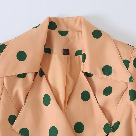 Damen Trenchcoat-Midikleid mit Taillengürtel, Doppelreihe und Puffärmeln Nord Taschen