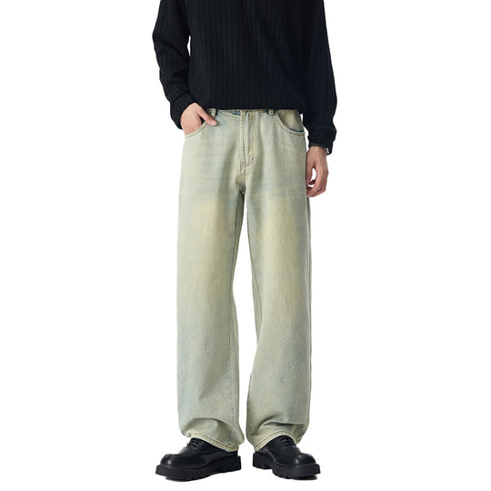 Herren Locker geschnittene Denim-Jeans mit weitem Bein und soften Vintage-Fade Nord Taschen