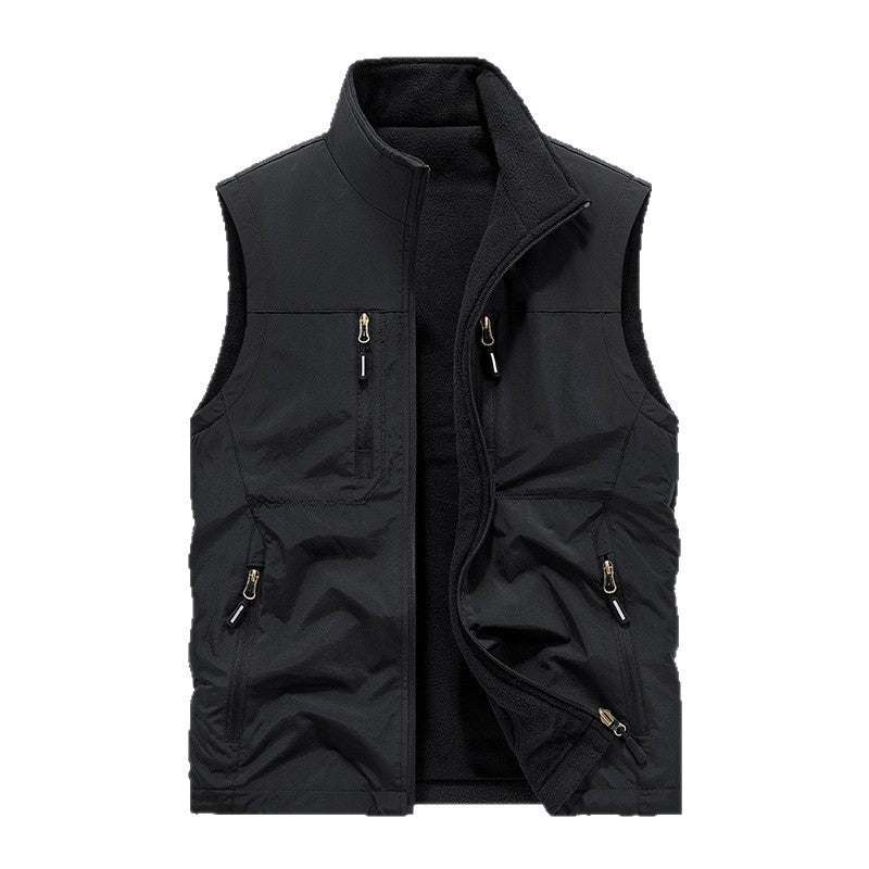 Herren Gefütterte Outdoor-Thermoweste mit Fleece-Innenfutter, Reißverschlusstaschen & winddichter Außenlage Nord Taschen
