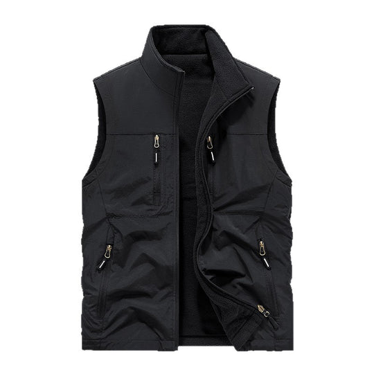 Herren Gefütterte Outdoor-Thermoweste mit Fleece-Innenfutter, Reißverschlusstaschen & winddichter Außenlage Nord Taschen