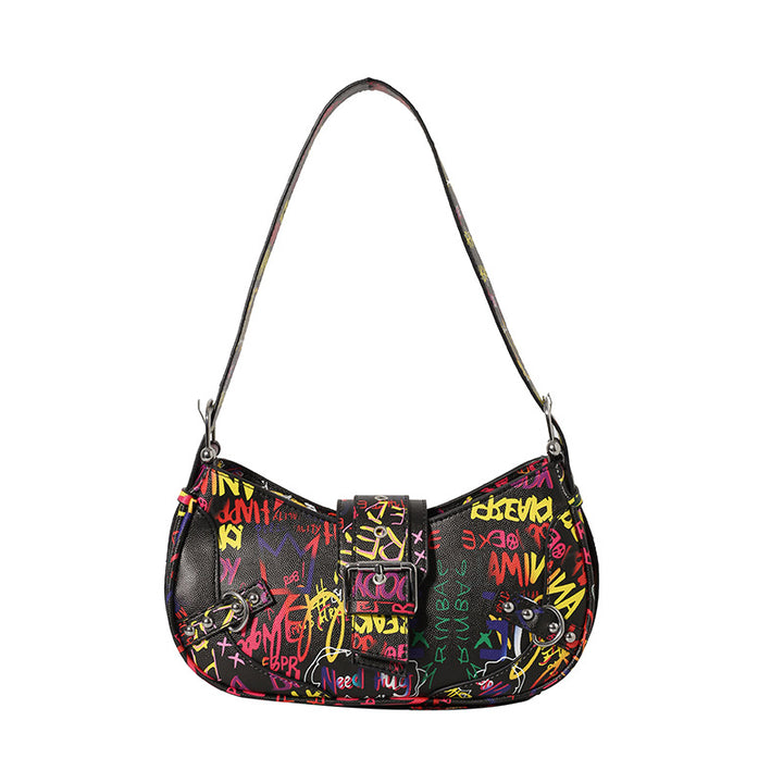 Damen modische Schultertasche mit auffälligem Graffiti-Design Nord Taschen
