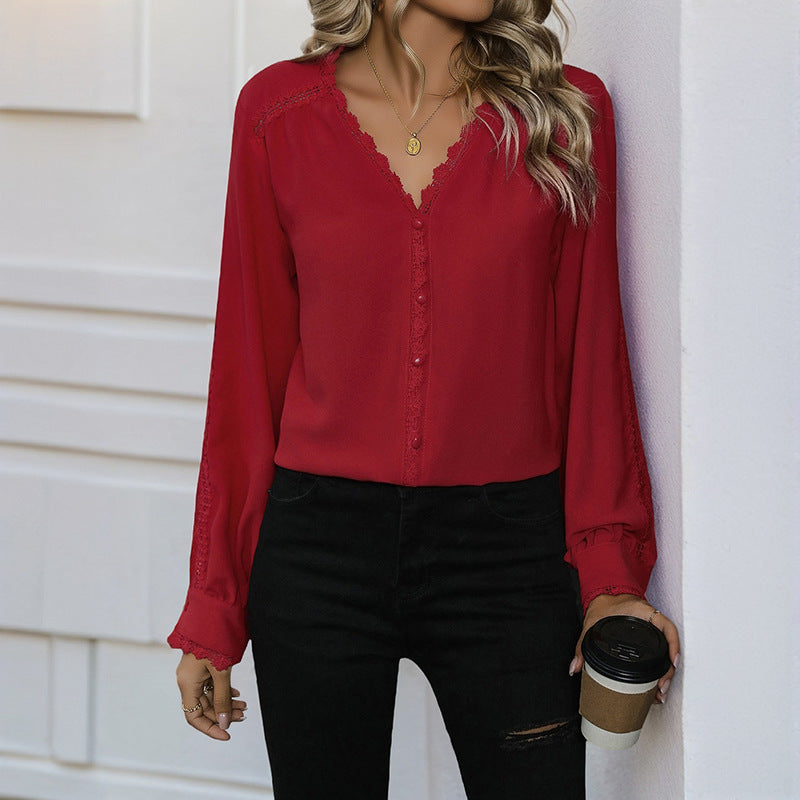Damen Elegante Bluse mit Rüschendetails Nord Taschen