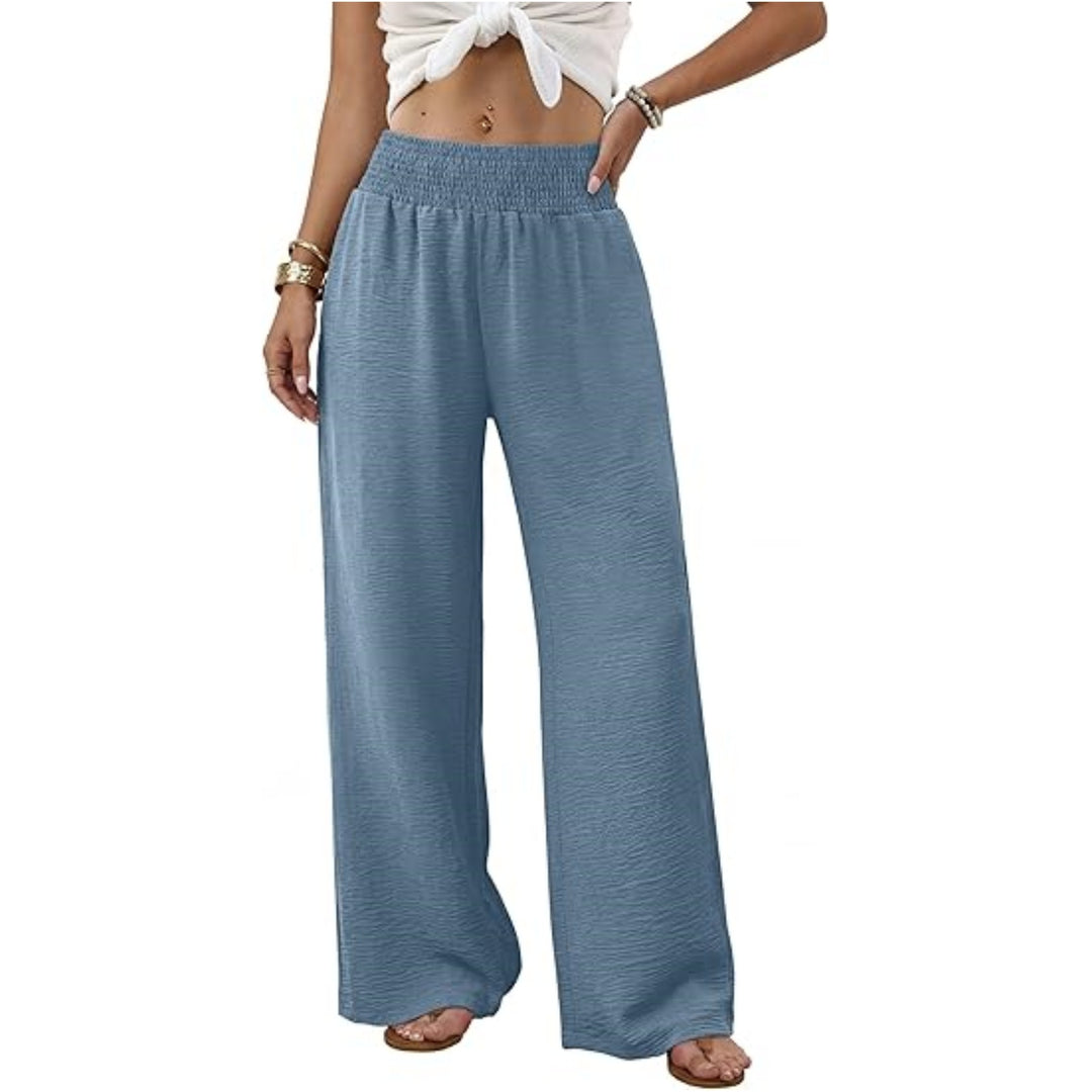 Damen Palazzo-Loungehose mit hohem Smokbund und weitem Bein Nord Taschen