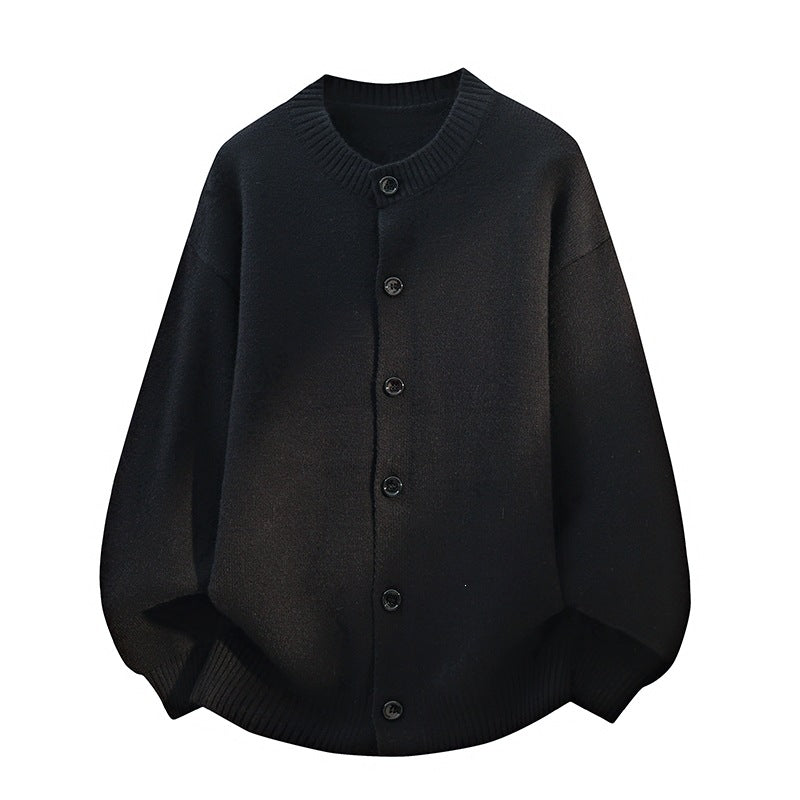 Unisex Oversize Strickcardigan mit Rundhalsausschnitt, Ballonärmeln & durchgehender Knopfleiste Nord Taschen