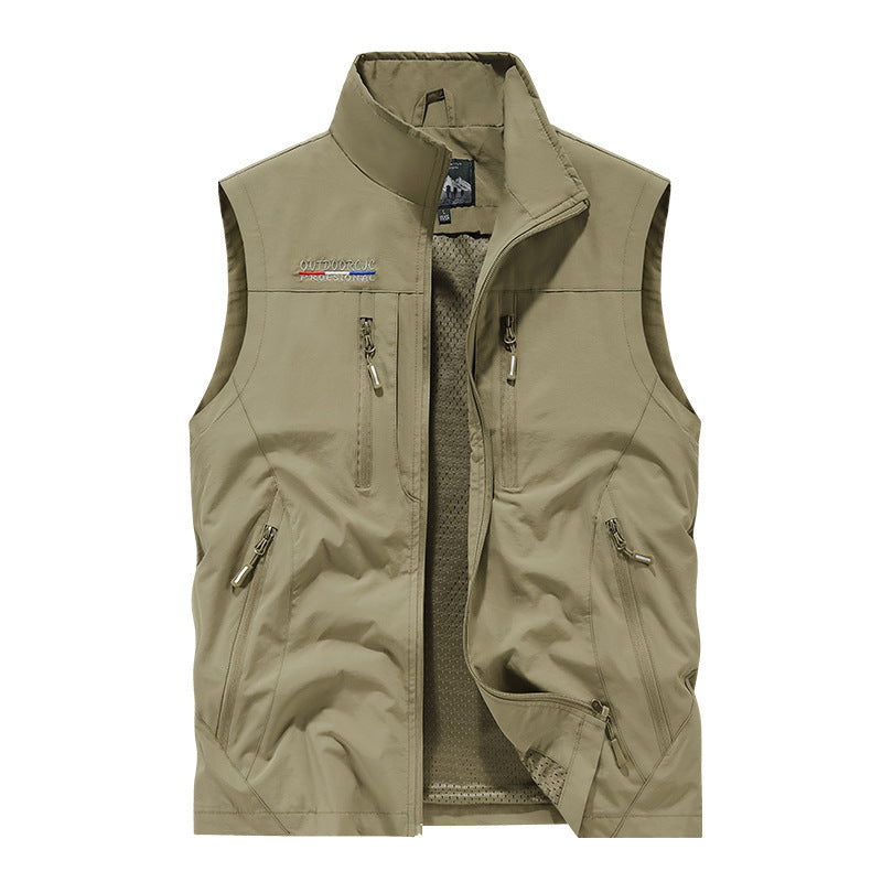 Herren  leichte Outdoor Weste mit vielen Reißverschlusstaschen Nord Taschen