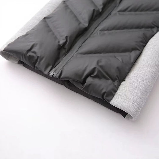 Damen Kapuzen-Hybridjacke mit gesteppter Front und Sweat-Ärmeln Nord Taschen