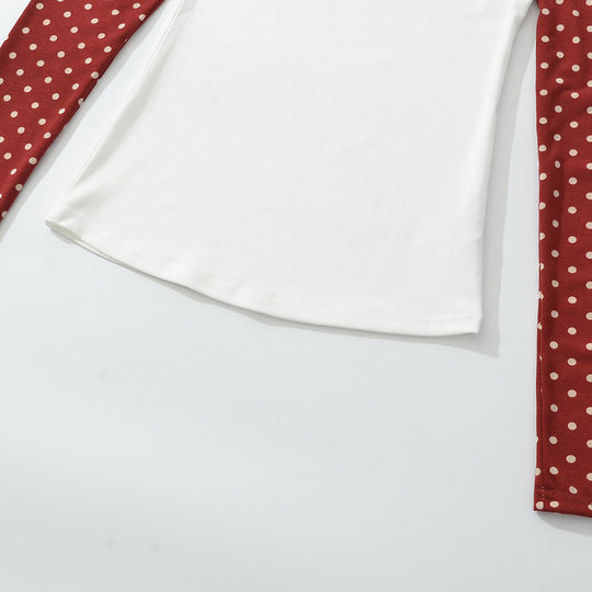 Damen Asymmetrisches Longsleeve mit Polka-Dot Raglanärmeln Nord Taschen
