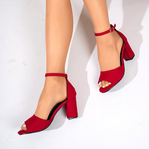 Damen Offene Sandalen mit modischem Blockabsatz und verstellbarem Riemchen