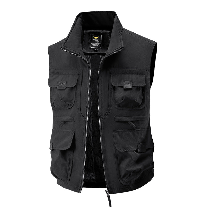 Herren taktische Multifunktionsweste mit zahlreichen Mehrzwecktaschen, leichtem Ripstop & Mesh‑Futter Nord Taschen