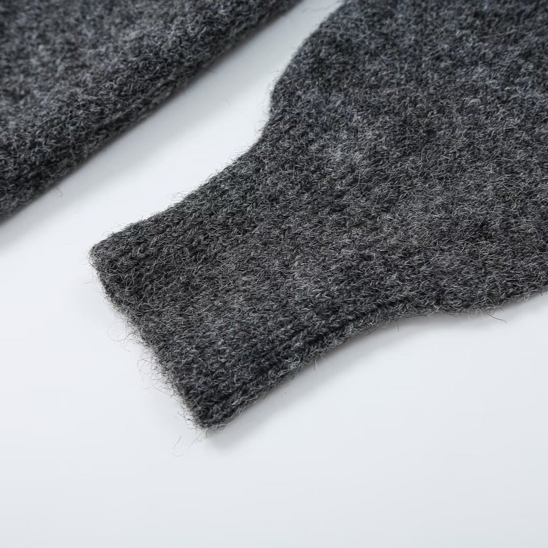 Damen Oversize Strickcardigan mit tiefem V‑Ausschnitt und breitem Rippbündchen Nord Taschen
