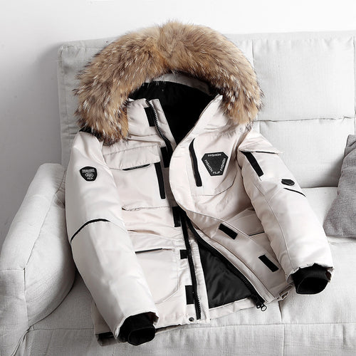 Herren Robuster Winterparka mit Kunstfellkapuze, wattierter Thermofütterung und Multifunktionstaschen Nord Taschen