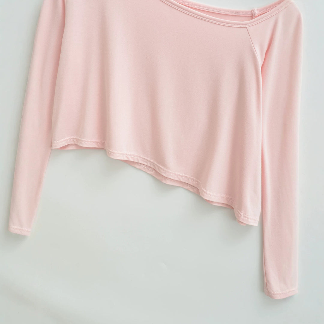 Damen Einschulter-Kurztop mit asymmetrischem Saum und Trompetenärmeln Nord Taschen