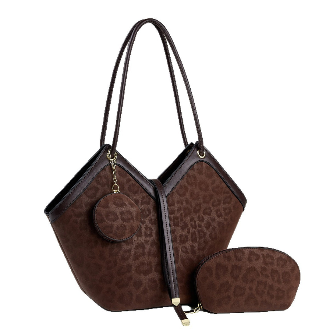 Damen modische Handtasche mit exotischer Leopardenprägung und abnehmbarer Clutch Nord Taschen