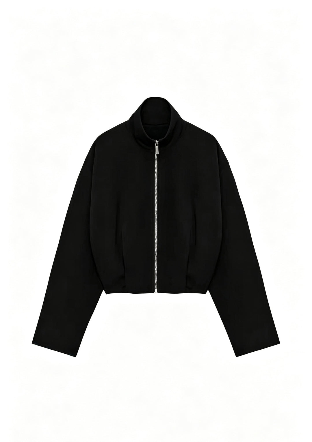 Damen Kurze Boxy-Jacke mit Stehkragen und sichtbarem Metallreißverschluss Nord Taschen