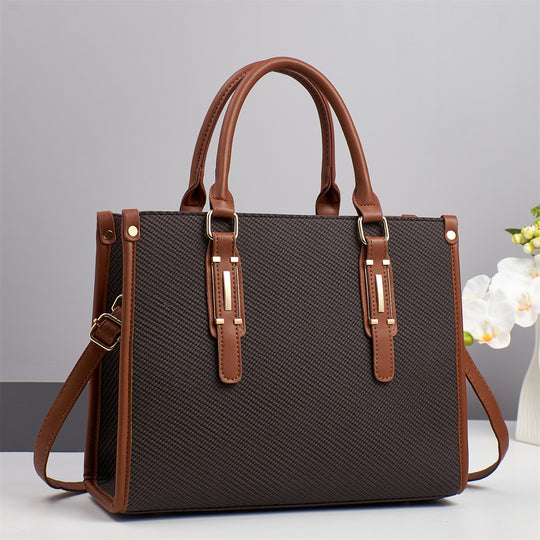 Damen hochwertige Handtasche mit luxuriösem Textilmuster und abnehmbaren Schulterriemen Nord Taschen