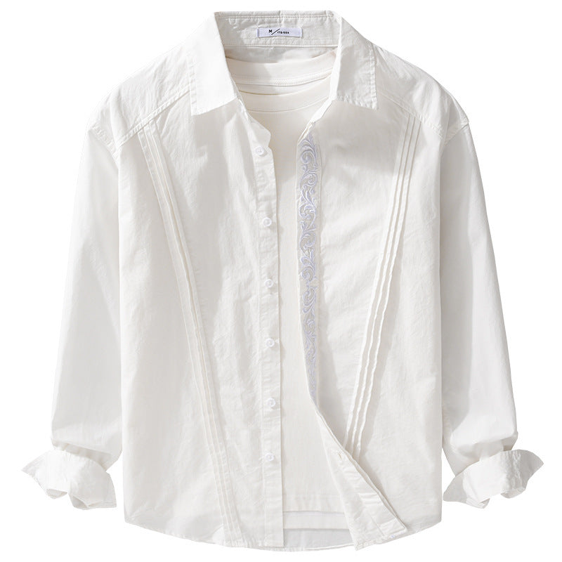 Damen Baumwollbluse mit Biesen, Stickdetail und Relaxed-Fit Nord Taschen