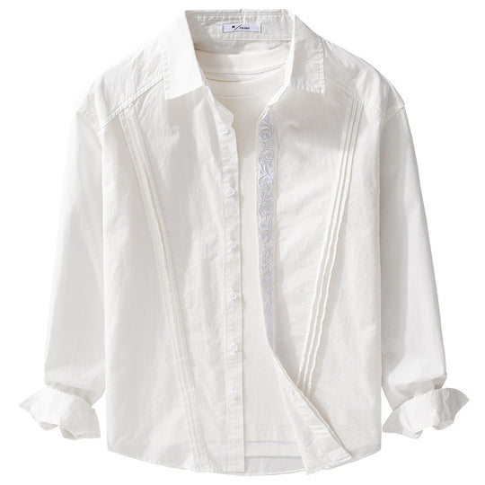 Damen Baumwollbluse mit Biesen, Stickdetail und Relaxed-Fit Nord Taschen