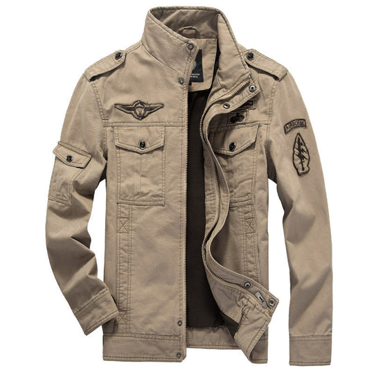 Herren Modische Militärjacke mit funktionalen Taschen Nord Taschen