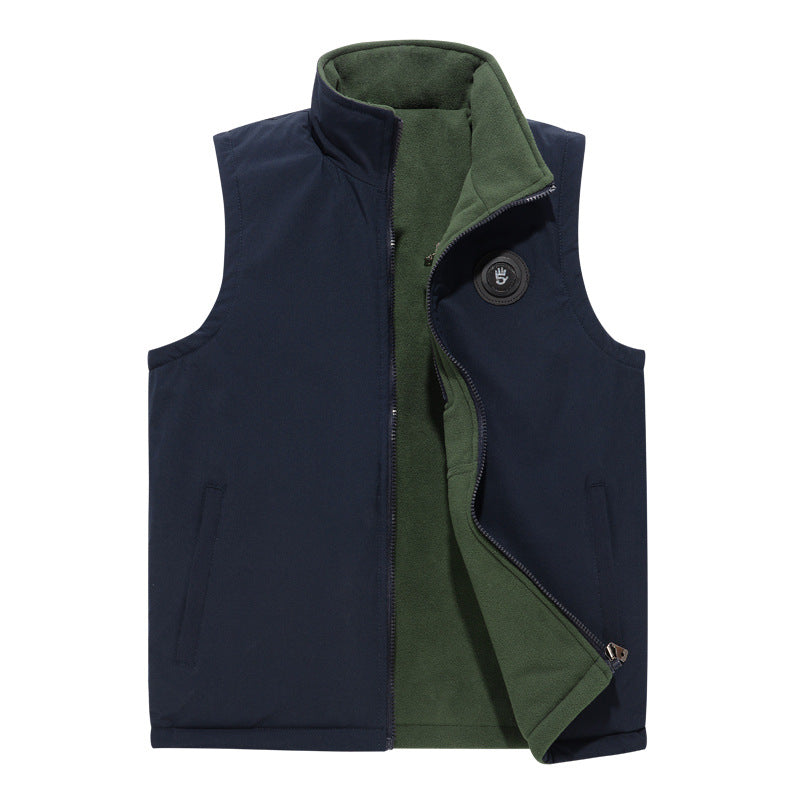 Herren Softshell-Weste mit Fleece-Innenfutter, winddichter Außenlage und hohem Stehkragen Nord Taschen