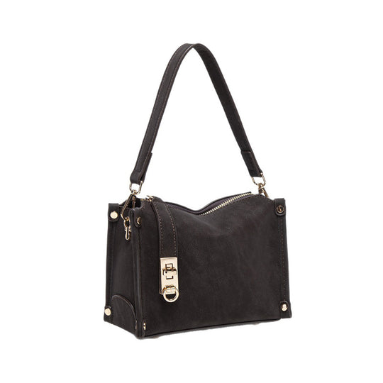 Damen Schultertasche mit strukturiertem Kunstleder und luxuriösem Goldakzent Nord Taschen