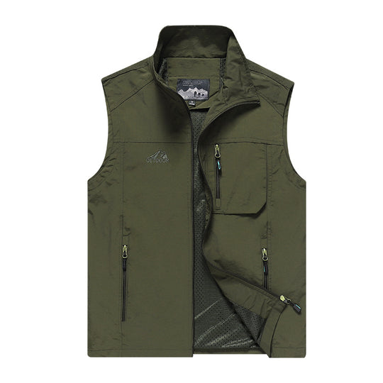 Herren Outdoor-Utility-Weste mit Mesh-Futter, wasserabweisender Nylonoberfläche und Multifunktionstaschen Nord Taschen