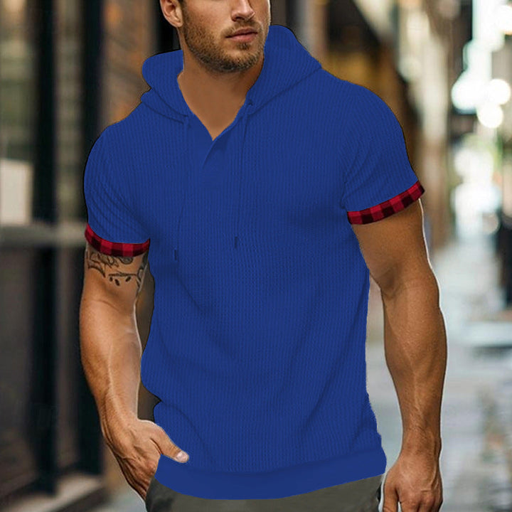 Herren modernes Kapuzenshirt mit strukturiertem Design und kontrastierenden Ärmeln