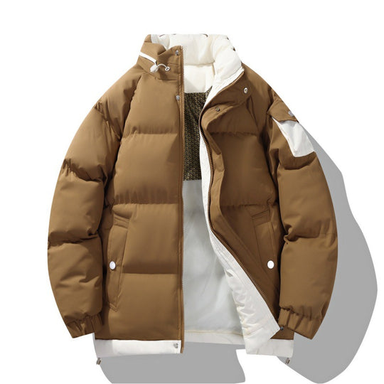 Herren Warme Wattierte Outdoor-Steppjacke mit hohem Stehkragen, Kontrast-Innenfutter & Utility-Ärmeltasche Nord Taschen