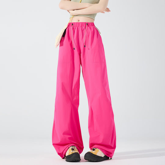 Damen weite technische Cargohose mit Kordelzugbund Nord Taschen