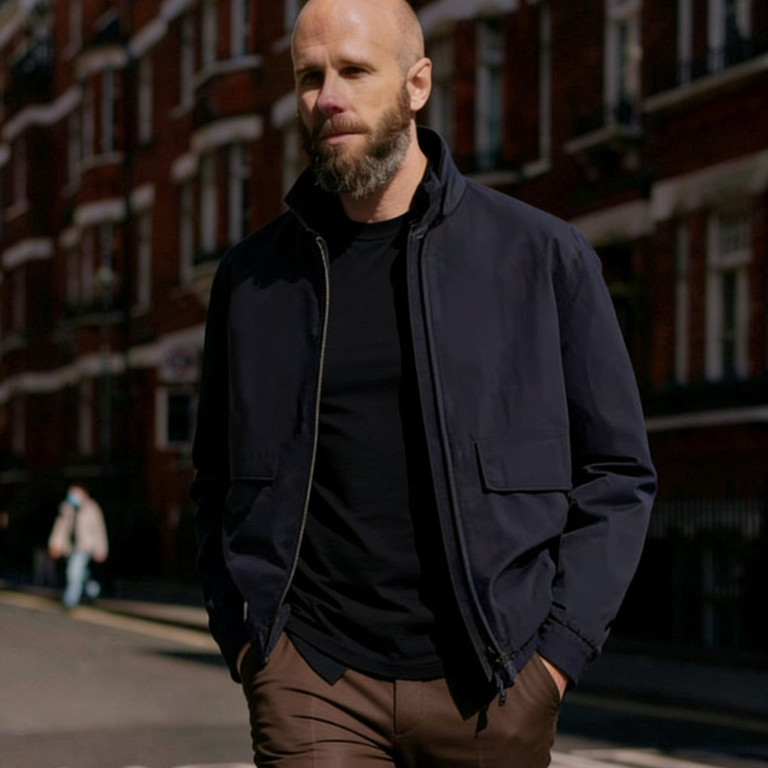 Herren Leichte Utility-Blousonjacke mit Hemdkragen und aufgesetzten Pattentaschen Nord Taschen