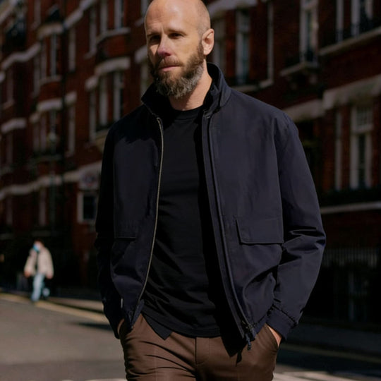 Herren Leichte Utility-Blousonjacke mit Hemdkragen und aufgesetzten Pattentaschen Nord Taschen