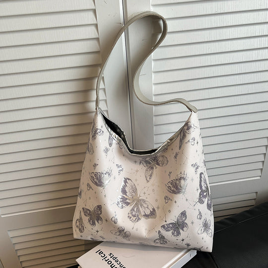 Damen Hobo-Tasche mit floralem Schmetterlingsmotiv Nord Taschen